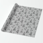 Skater sketch pattern wrapping paper