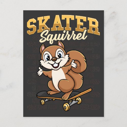 Skater Squirrel Postcard