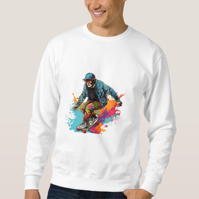skater sweatshirt Skateboarding Vintage T-Shirt, (Front)
