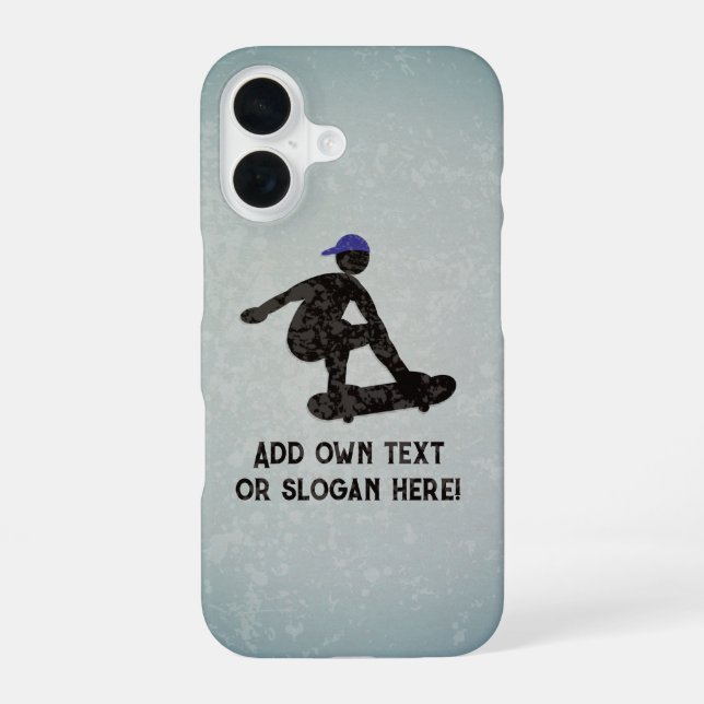 Skater Tricks - Skateboarding and your text / name iPhone Case (Back)