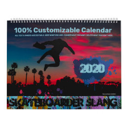 Skaterboarder Slang Customizable Calendar