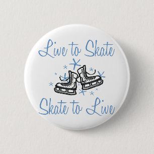 SkaterChick Live to Skate Pinback Button