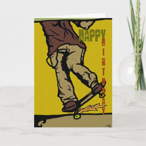 skaters2 Happy Birthday Card
