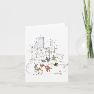 Skaters Frog Pond Holiday Card