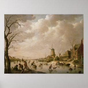 Skaters on a Frozen Canal, 1779 Poster