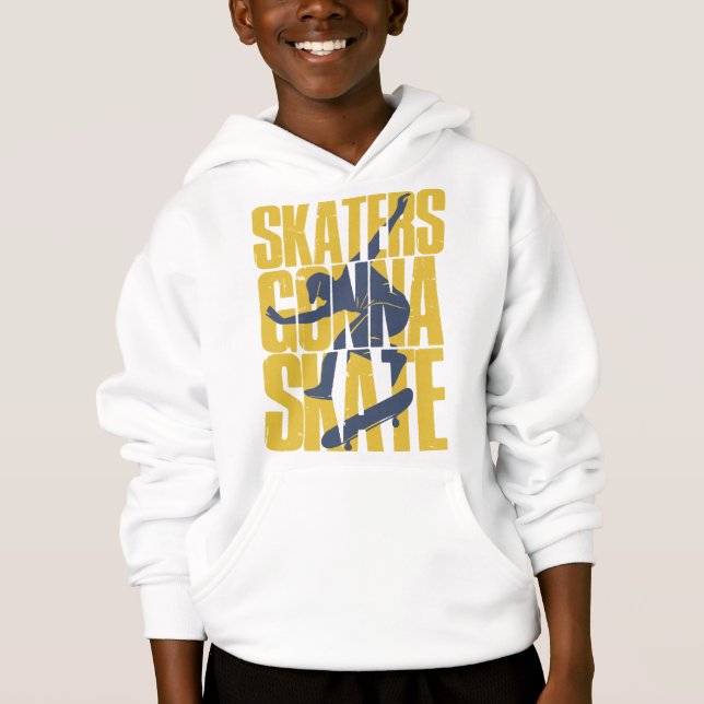 Skates Gonna Skate Boys Graphic Hoodie (Front)
