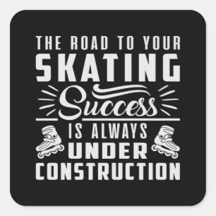 Skates Inline Skating Skating Inliner Funny Gift Square Sticker