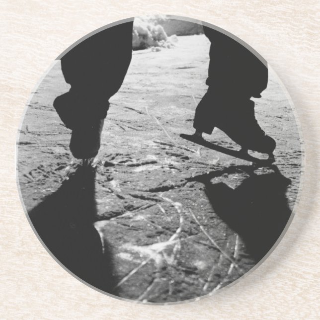 Skates Silhouette Drink Coaster (Front)