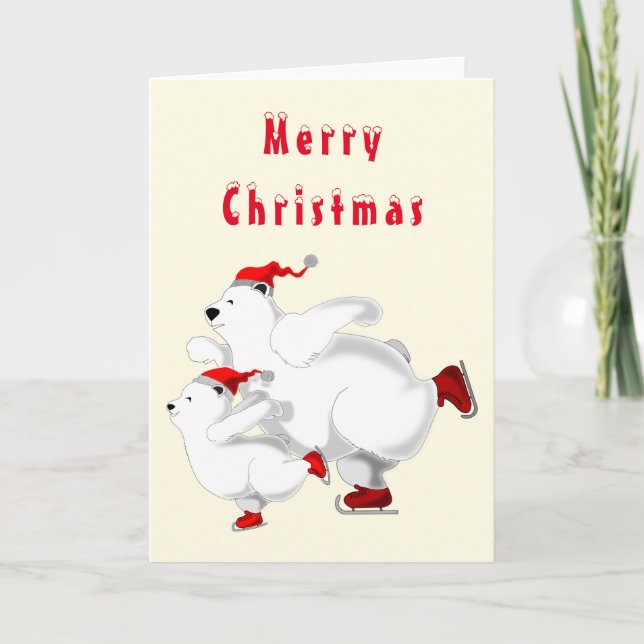 Skating Bear Christmas Card (Front)