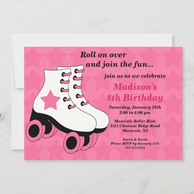 Skating Birthday Party Invitation (Front)