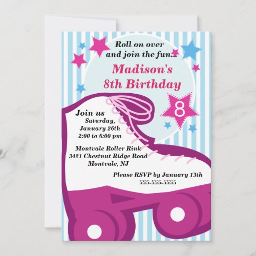 Skating Birthday Party Invitation