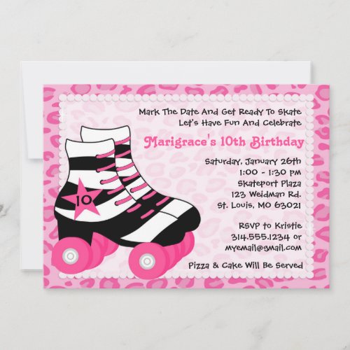 Skating Birthday Party Invitation