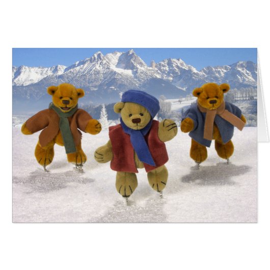 Skating Dinky Bears Cards (Front Horizontal)