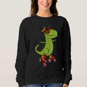 Skating Dinosaur Thanksgiving Day Cool Rex Roller  Sweatshirt