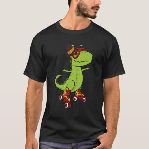 Skating Dinosaur Thanksgiving Day Cool Rex Roller  T-Shirt