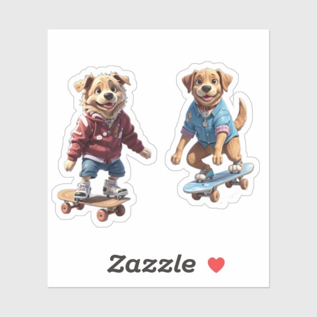 Skating Dogs Sticker (Sheet)