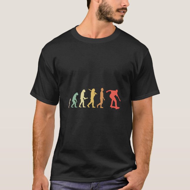 Skating Evolution For Skaters Skateboarders T-Shirt (Front)