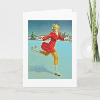 skating girl holiday card