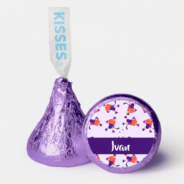Skating ice hockey player pattern hershey®'s kisses® (Front)