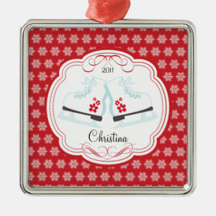 Skating Ice Skates Dated Christmas Ornament