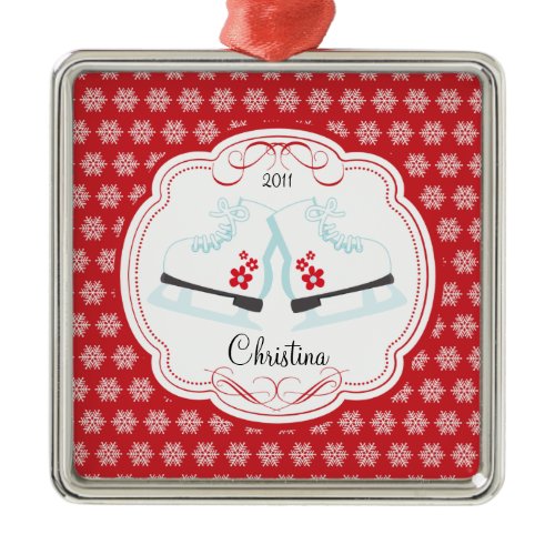 Skating Ice Skates Dated Christmas Ornament