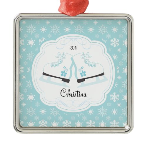 Skating Ice Skates Dated Christmas Ornament
