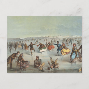 Skating in Central Park, New York Holiday Postcard