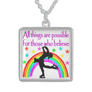 SKATING IS MY LIFE STERLING SILVER NECKLACE