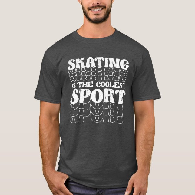 Skating is the Coolest Sport Ice Skating retro T-Shirt (Front)