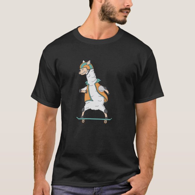 Skating Llama T-Shirt (Front)