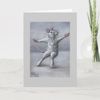 Skating On Ice Rat Card by KMCoriginals at Zazzle
