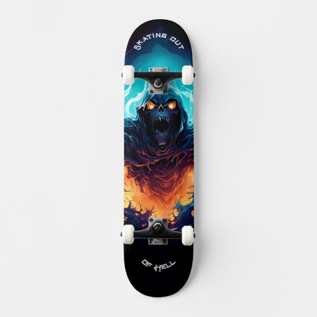 Skating out of Hell - Skull  Skateboard (Front)
