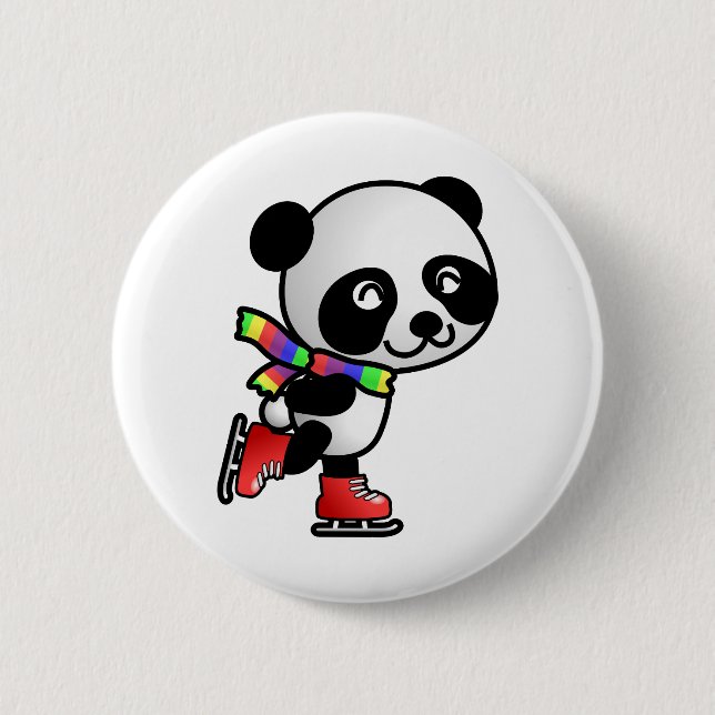Skating Panda Button (Front)