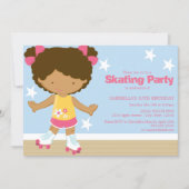 Skating Party | African American girl Invitation (Front)
