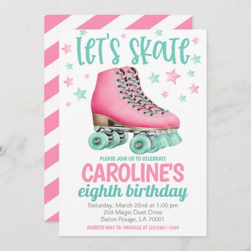 Skating Party Birthday Invite