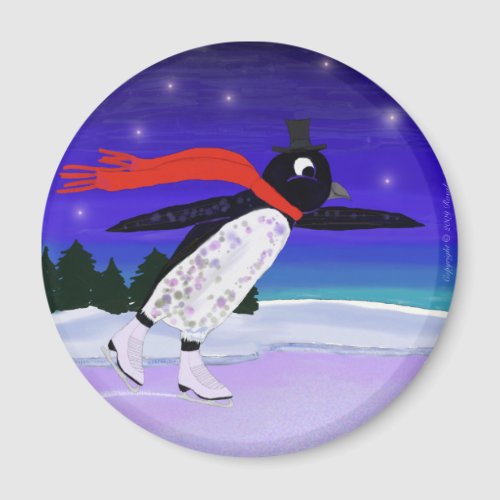 Skating Penguin Magnet