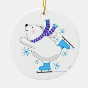*SKATING POLAR BEAR* CHRISTMAS ORNAMENT
