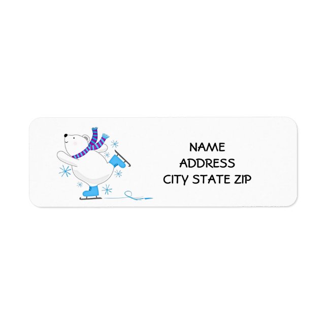**SKATING POLAR BEAR** RETURN ADDRESS LABEL (Front)