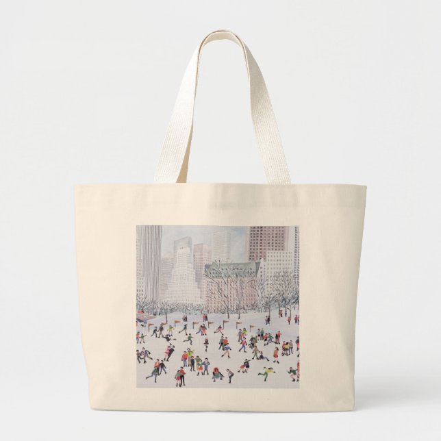 Skating Rink Central Park New York 1994 Large Tote Bag (Front)