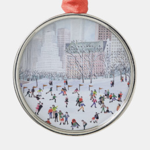 Skating Rink Central Park New York 1994 Metal Ornament