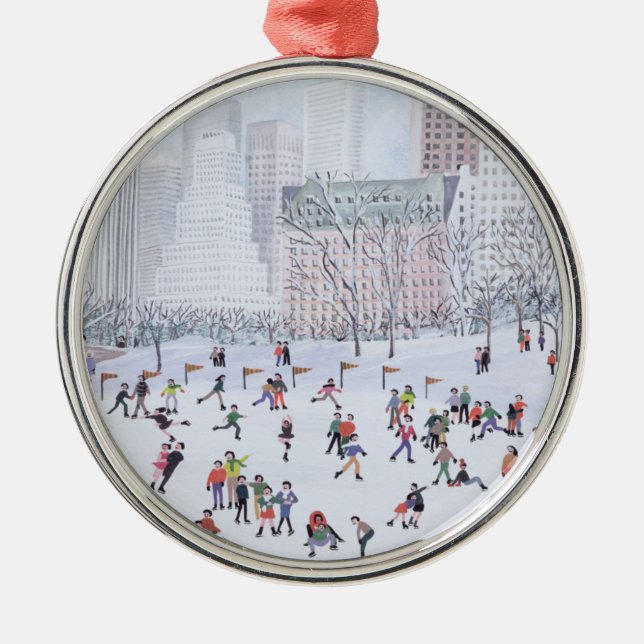 Skating Rink Central Park New York 1994 Metal Ornament (Front)
