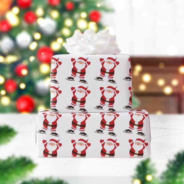 Skating Santa Claus Wrapping Paper (Creator Uploaded)