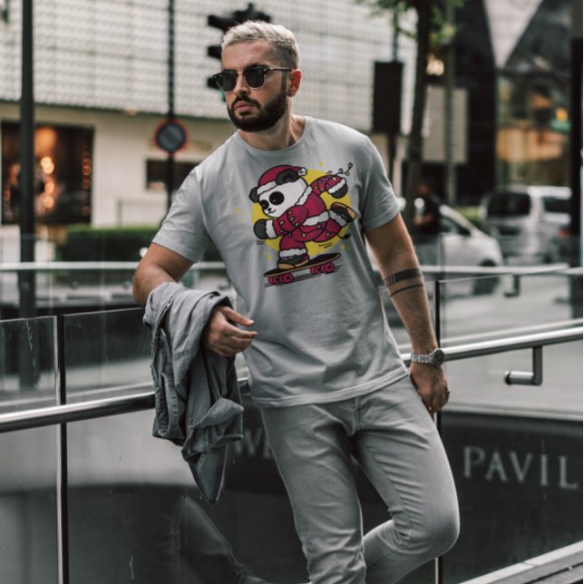 Skating Santa Panda T-Shirt (Creator Uploaded)