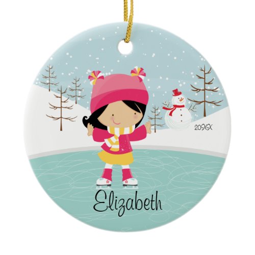 Skating Skater Girl Dated Christmas Ornament
