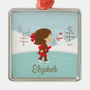 Skating Skater Girl Dated Christmas Ornament