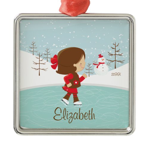 Skating Skater Girl Dated Christmas Ornament