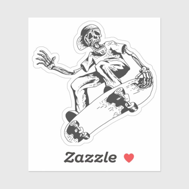 Skating Skeleton play skateboard Sticker (Sheet)