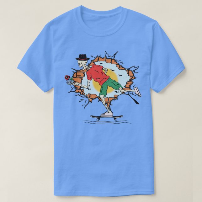 Skating Skeleton T-Shirt (Design Front)
