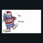 Skating Snowman - Gift Tags<br><div class="desc">Ice skating snowman gift tag stickers.</div>