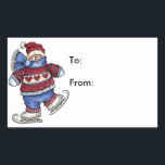 Skating Snowman - Gift Tags<br><div class="desc">Ice skating snowman gift tag stickers.</div>